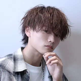 パーマ メンズ メンズ特化/パーマ/ ブリーチ/福島 千颯のヘアスタイル