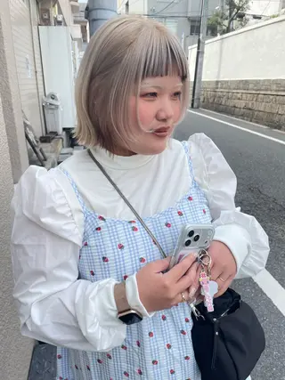 ミディアム カラー Ammi hair所属・YUI/ ブリーチカラー🌷のヘアスタイル