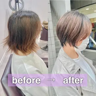 ショート カラー ショート/ボブ/ 透明感カラー/ほのかのヘアスタイル