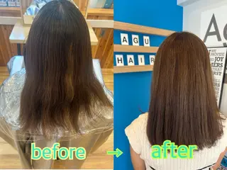 ミディアム カラー 島袋 寧々のヘアスタイル