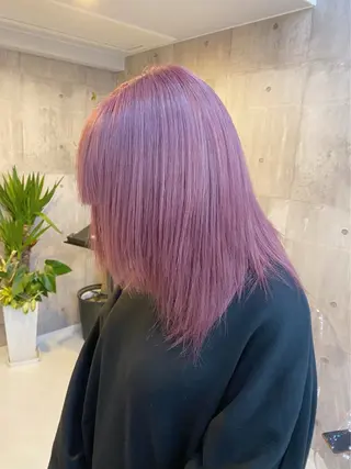 ミディアム カラー メンズウルフ🐺♡ ブリーチ♡ヘアメ🎀のヘアスタイル