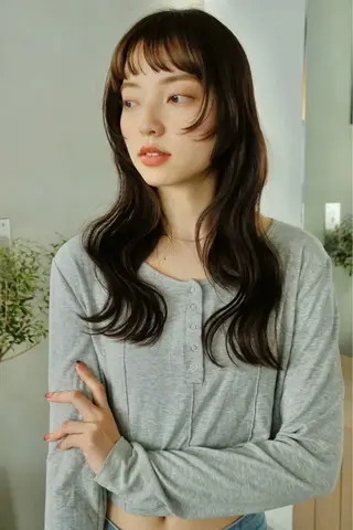 セミロング 頭皮につけないカラー /白髪ぼかし/実加永のヘアスタイル