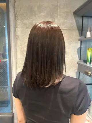 ミディアム カラー 透明感カラー/縮毛/ chino🍀のヘアスタイル