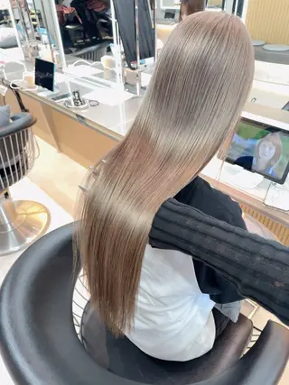 ロング カラー ヘアアレンジ ARIA💎縮毛矯正 ブリーチ💎複雑履歴のヘアスタイル