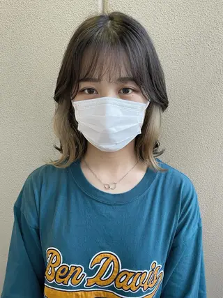 ミディアム カラー mizu🐾 hair braceのヘアスタイル