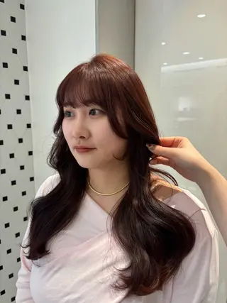 ロング カラー ヘアアレンジ 顔周り/透明感/銀座 🩵りのせのヘアスタイル