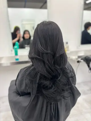 ロング カラー 韓国風暗髪ヘア🤍 🫧MIREIのヘアスタイル