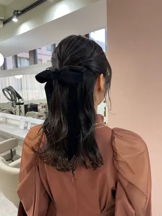 ミディアム ヘアアレンジ 韓国風パーマ/ヘア セット/店長みづきのヘアスタイル