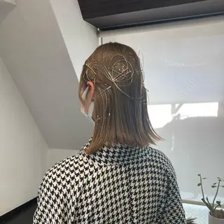ショート ヘアアレンジ hair salon mtm所属・🕊mtm🫧梅田/ 定額制/透明感/艶髪のヘアスタイル