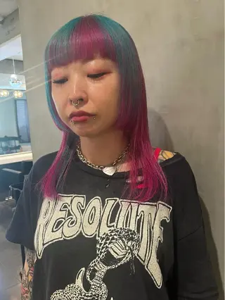 ミディアム カラー 顔まわり/暖色 可愛い特化🎀ゆうなのヘアスタイル