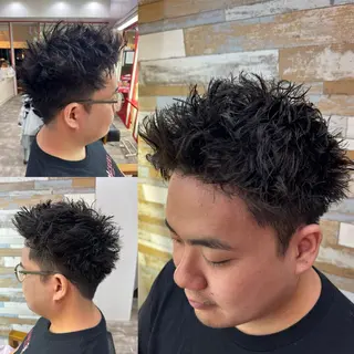 ショート パーマ メンズ 居心地の良さ◎ 明るいお店です◎のヘアスタイル