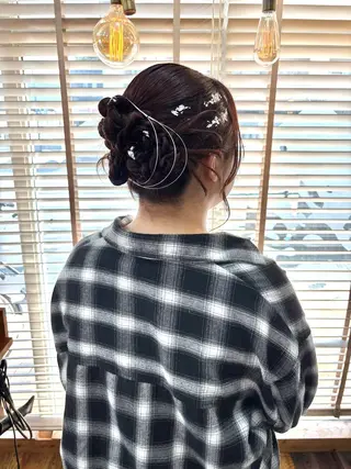 ロング ヘアアレンジ bright所属・miku ヘアセット/着付けのヘアスタイル