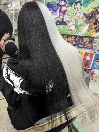 ロング カラー 推しカラー🦉にじさ んじカラー🌈🕒✨のヘアスタイル