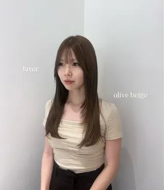 ロング カラー 顔周りレイヤー 🎀マリノのヘアスタイル