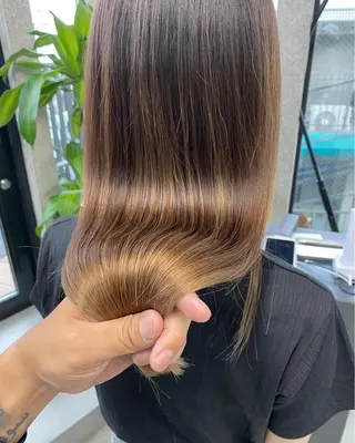 セミロング カラー パーマ OVER→三軒茶屋 /縮毛矯正・髪質改善のヘアスタイル