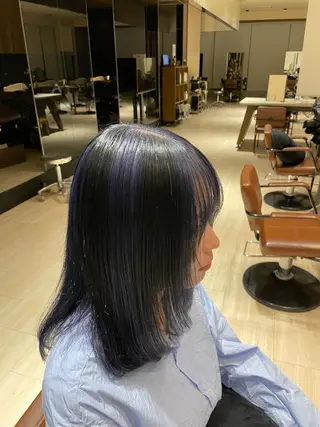 セミロング 艶カラー/アレンジ/ はまぐちうみのヘアスタイル