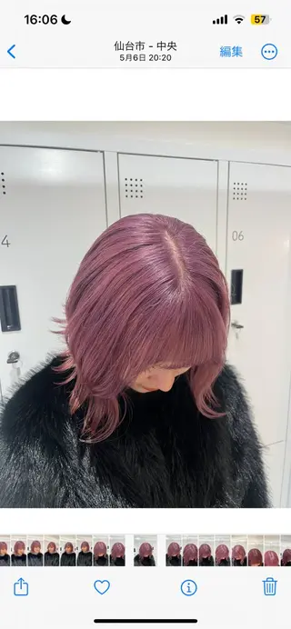 ミディアム カラー みう/仙台/暖色/ 艶髪/顔周りカット/のヘアスタイル