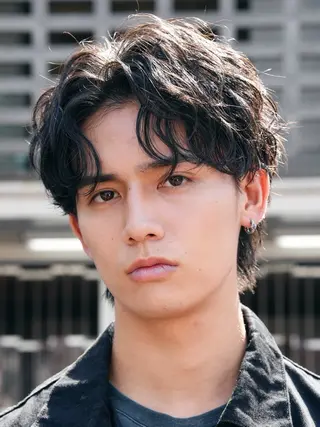 パーマ メンズ 原宿波巻きスパイラル パーマTOSHIのヘアスタイル