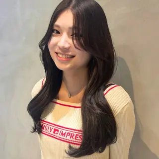 ロング カラー three若林 那津のヘアスタイル