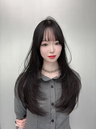 ロング 堤 翔平のヘアスタイル