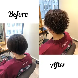 ショート カラー パーマ メンズ kiitos所属・関西センターパート メンズモデル募集のヘアスタイル