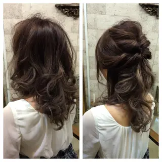 セミロング カラー ヘアアレンジ インナーカラー/天神 ブリーチ/吉田のヘアスタイル