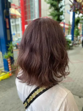 ミディアム ゆぴ☾‪/推しカラー /ハイトーンのヘアスタイル