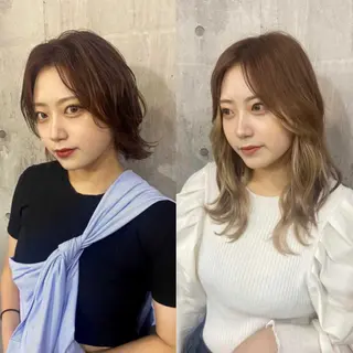 セミロング カラー SHURI❤️‍🔥 中/韓mix ♡のヘアスタイル