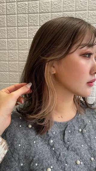 ミディアム カラー PELE所属・盛れる💖ミルクティ ー💍🎀yuiのヘアスタイル