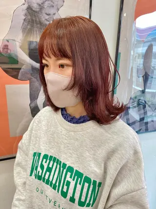 ミディアム カラー 暖色カラー/天神/ ヘイマサクラのヘアスタイル