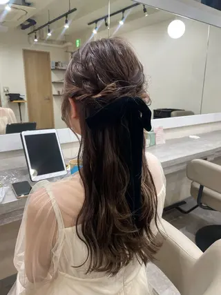 ロング ヘアアレンジ 韓国風パーマ/ヘア セット/店長みづきのヘアスタイル