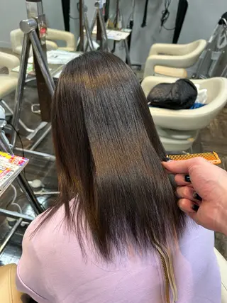 ミディアム 阿倍野/髪質改善 /縮毛矯正/坪田幸広のヘアスタイル