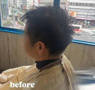 ショート メンズ 🌙透明感カラー／ 丁寧施術｜松本のヘアスタイル