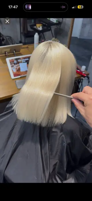 ミディアム 溝渕朋也 /髪質改善ストレートのヘアスタイル