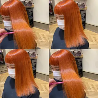 セミロング カラー 艶カラー/韓国顔周り 🎀mamiのヘアスタイル