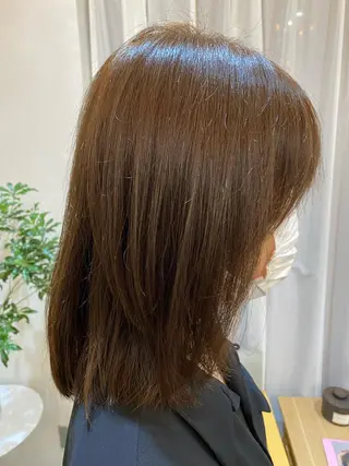 ミディアム カラー 透明感/艶髪/ 石山浩二のヘアスタイル