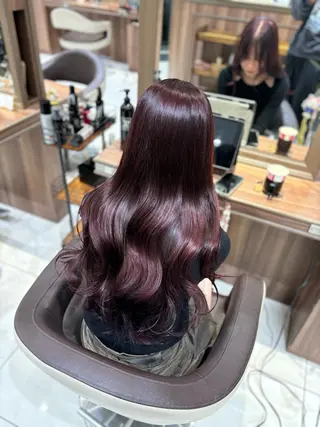 ロング カラー ツヤ髪縮毛矯正💫/ ハイトーン/あゆみのヘアスタイル