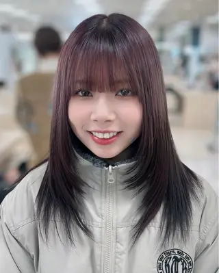 ミディアム カラー ハイトーン/ウルフ /レイヤー/坂野幸伸のヘアスタイル