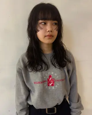 セミロング riko*.+ﾟ 韓国風パーマのヘアスタイル