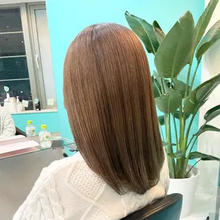 セミロング カラー ボブ/艶カラー/ 暖色/Natsukiのヘアスタイル