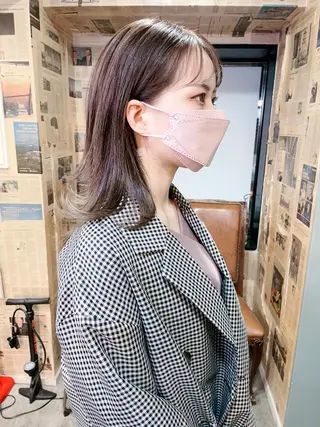 ミディアム カラー パーマ ヘアアレンジ ネイル マツエク・マツパ アイブロウ Chic シックのヘアスタイル