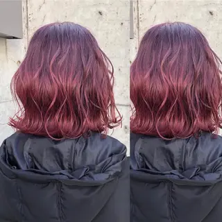 ミディアム カラー ヘアアレンジ 韓国レイヤーカット/ 儚げカラーチナツのヘアスタイル