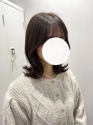 ミディアム カラー ヘアアレンジ 🥀暖色韓国ヘア💕 保科侑花のヘアスタイル
