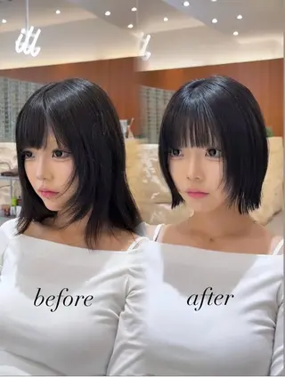 ミディアム カラー 田中航平/渋谷ボブ/ レイヤーボブのヘアスタイル