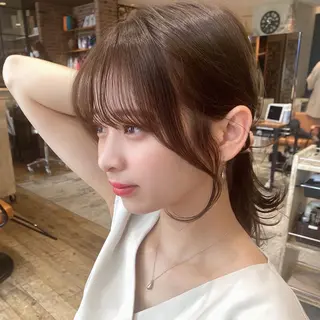 セミロング カラー 顔周り/くびれヘア 韓国ヘア💕風間るなのヘアスタイル