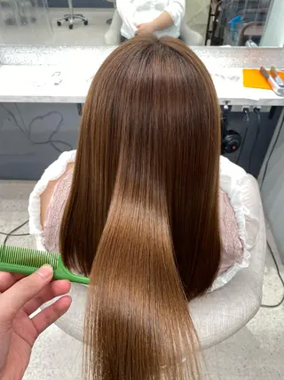 セミロング カラー パーマ ヘアアレンジ 京都レイヤーカット/ 縮毛矯正/羽柴りくのヘアスタイル