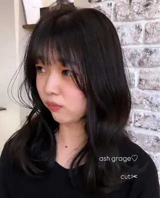 セミロング カラー 🤍FLEAR 白濱 かえで🎀.⋆のヘアスタイル