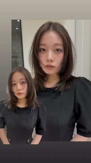 ミディアム 捺葵 @72tomi__のヘアスタイル