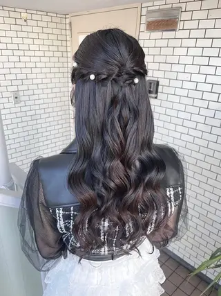 ロング ヘアアレンジ 参列♡デートゆるふわ ヘアメイク🎀みゆうのヘアスタイル