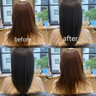 セミロング カラー 艶カラー/韓国顔周り 🎀mamiのヘアスタイル